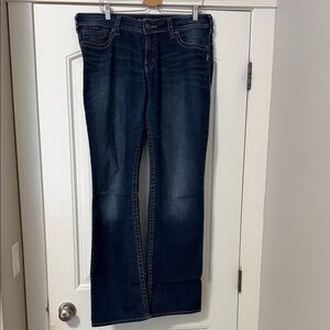 34 Tall - Silver Jeans Women's Dark Blue Boot Cut Jeans - Suki